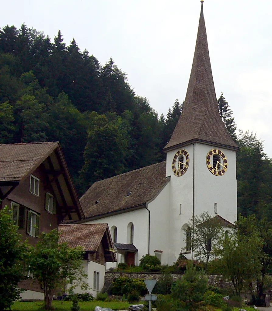 Church in Fischentahl, village in the canton of Zurich, Switzerland. Picture taken by Peter Berger, July 22, 2006.