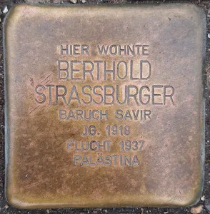 Stolperstein dedicated to Berthold Strassburger