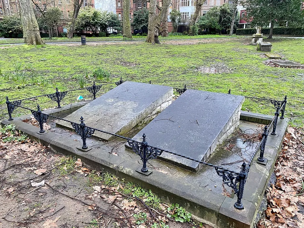 Tomb of the sculptor John Flaxman and his family at St Pancras Old Church, April 2023 This is a photo of listed building number 1322048.