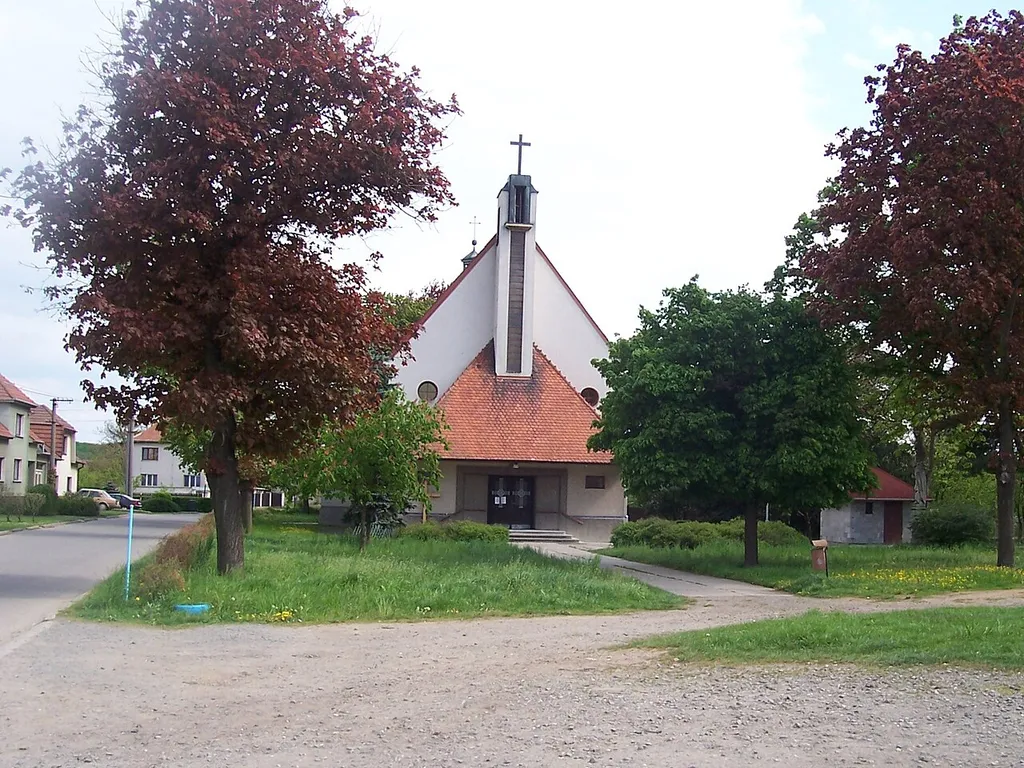 Nedakonice in Uherské Hradiště District, Czech Republic. St.-Forian-church.