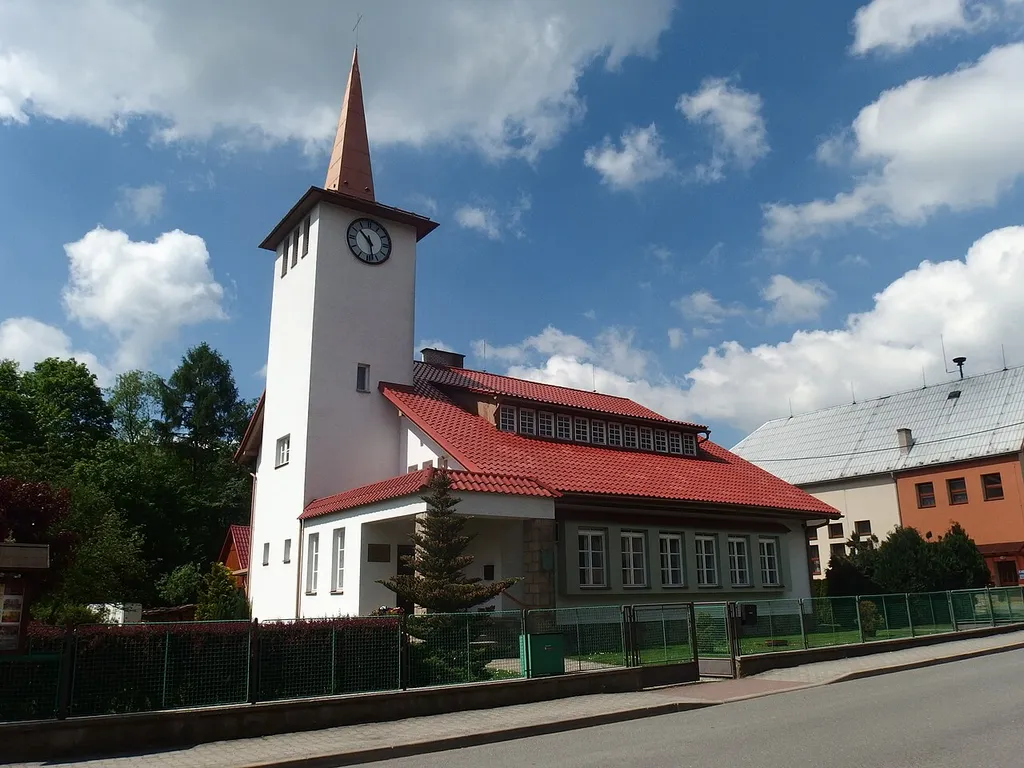 Kateřinice, Vsetín District, Czech Republic. Evangelical church.