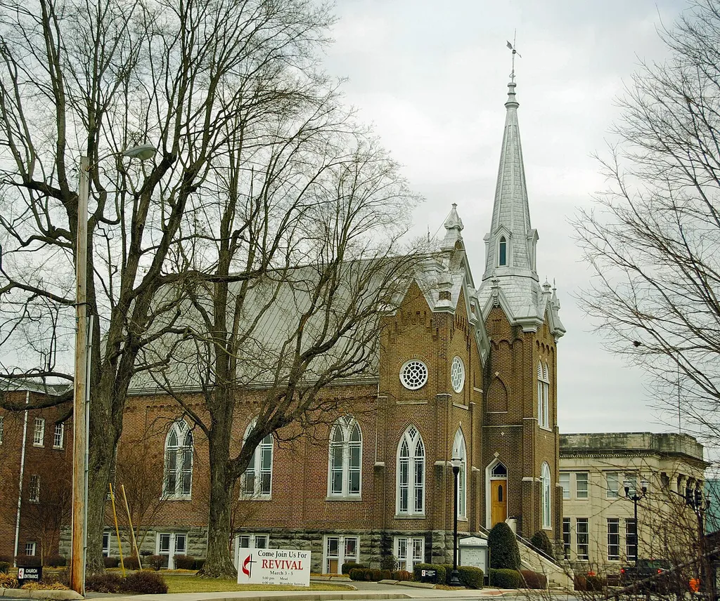The First United Methodist Church in McMinnville, Tennessee, United States.