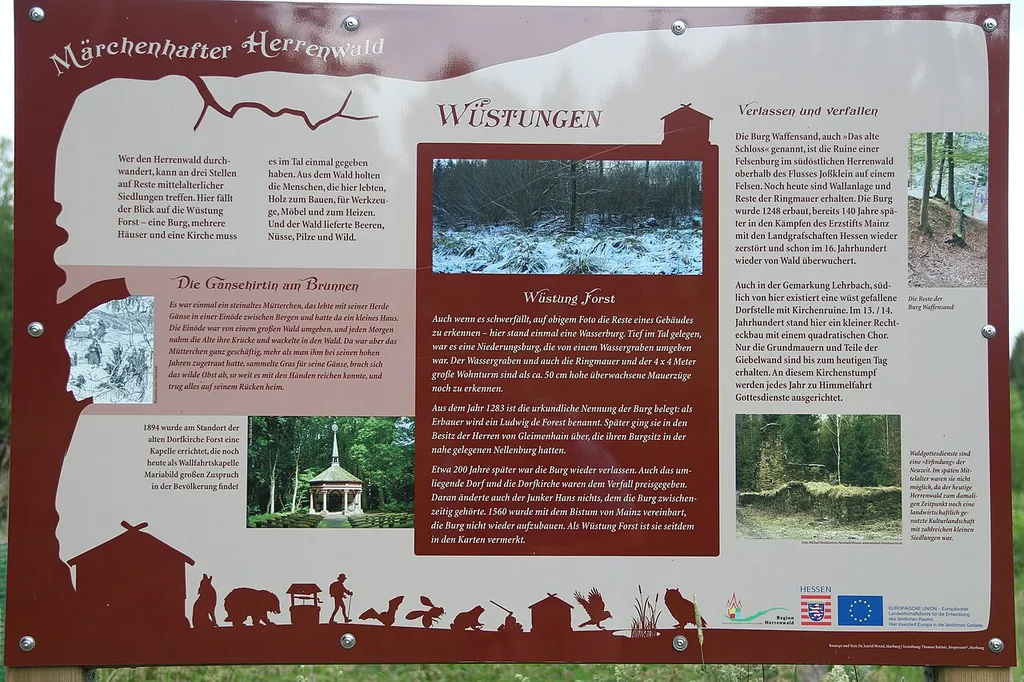 Hinweistafel im Herrenwald