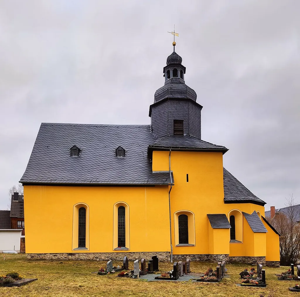 Evangelisch-lutherische Dorfkirche Dobia, Gemeinde Zeulenroda-Triebes, Landkreis Greiz, Thüringen, Deutschland