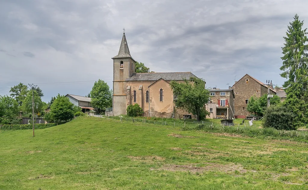 Church in Frayssinhes, commune of Le Vibal, Aveyron, France