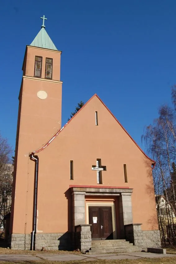 Holy Trinity church in Mšeno nad Nisou, part of Jablonec nad Nisou town, Czech Republic.
