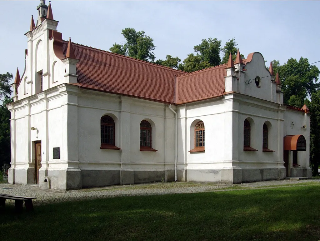 Rusków, kościół fil. pw. Wniebowzięcia NMP, 1646-1662, 1854
