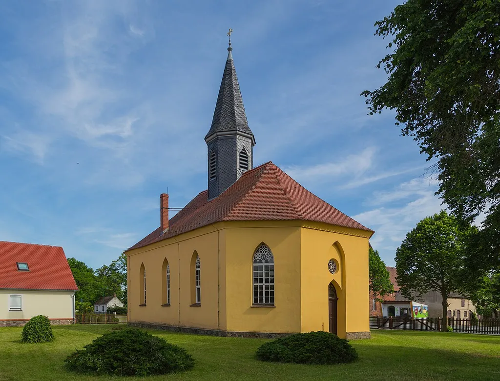 Protestant Village Church (Dorfkirche) of Reudnitz, district of Friedland, Landkreis Oder-Spree, Brandenburg, Germany.