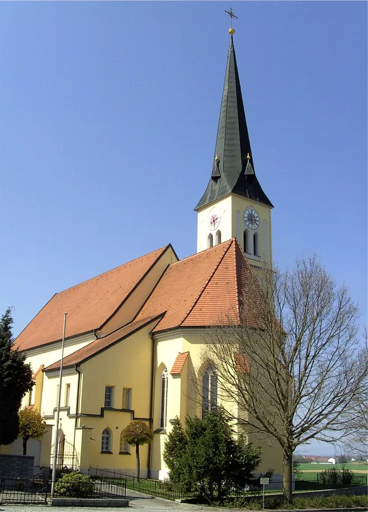 Church in Wallerdorf near Künzing in Bavaria, Germany.