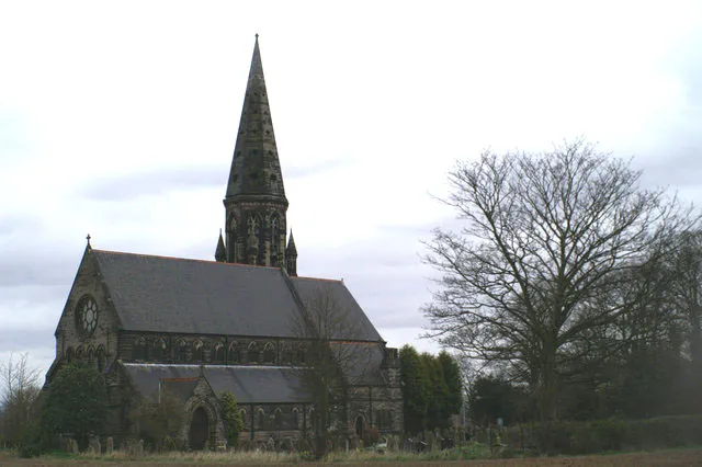 St Peter's parish church, Oughtrington, Cheshire, seen from the southwest
