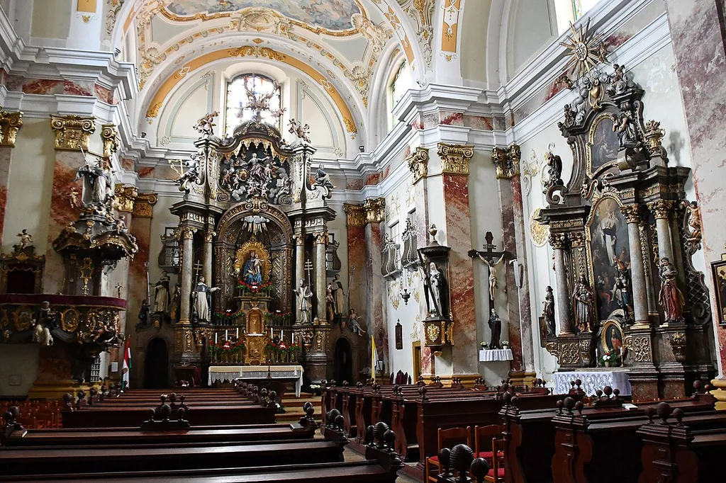 Interior of the Dominican church in Sopron, Hungary
