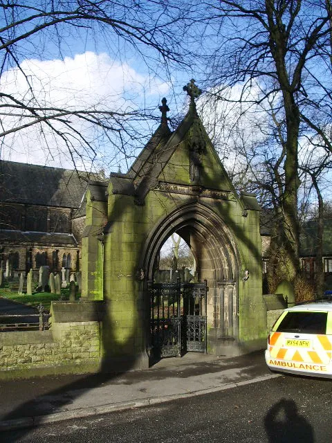 Lychgate to the Unitarian churchyard at, Monton, Eccles, Greater Manchester