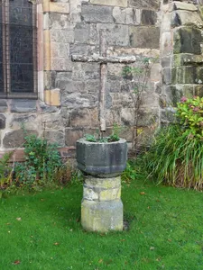 Former font in St. Bartholomew's Churchyard