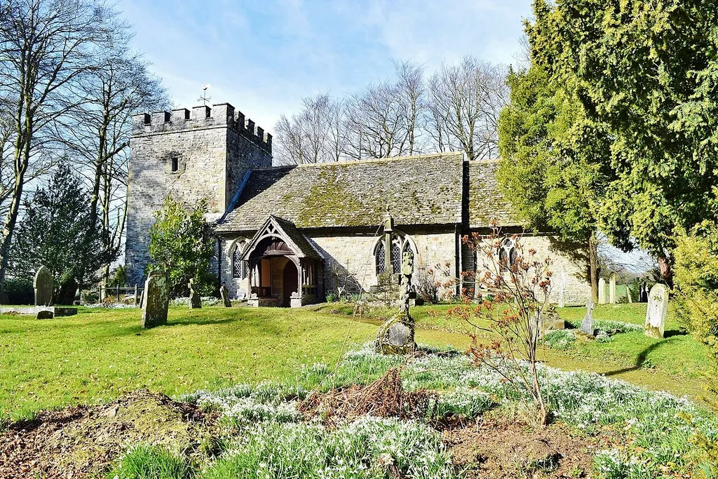 Parish church of St Michael and All Angels, Knill, Herefordshire, seen from the southeast