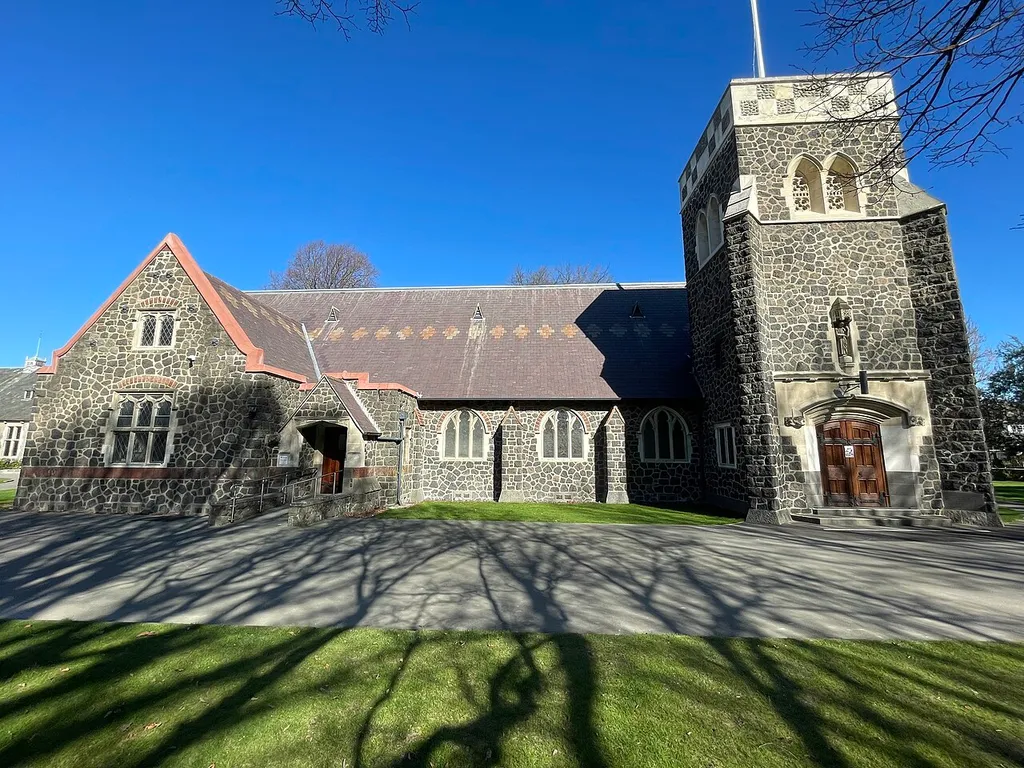View of St Barnabas from Fendalton Rd