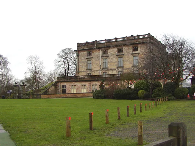 Nottingham Castle The northern face. This is the 17th century ducal mansion built on the site of the original Medieval Castle.