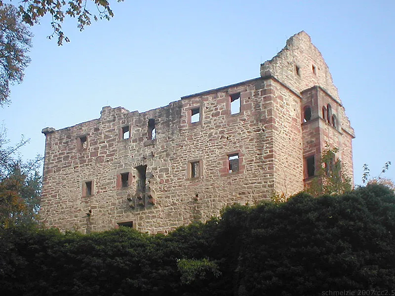 Palas der Minneburg bei Neckargerach, Baden-Württermberg, Deutschland