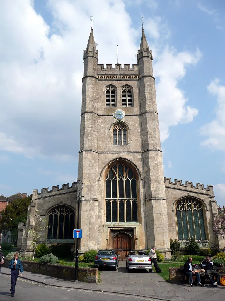 The west fromt of St Nicholas' parish church, Bartholomew Street, Newbury, built 1509–32