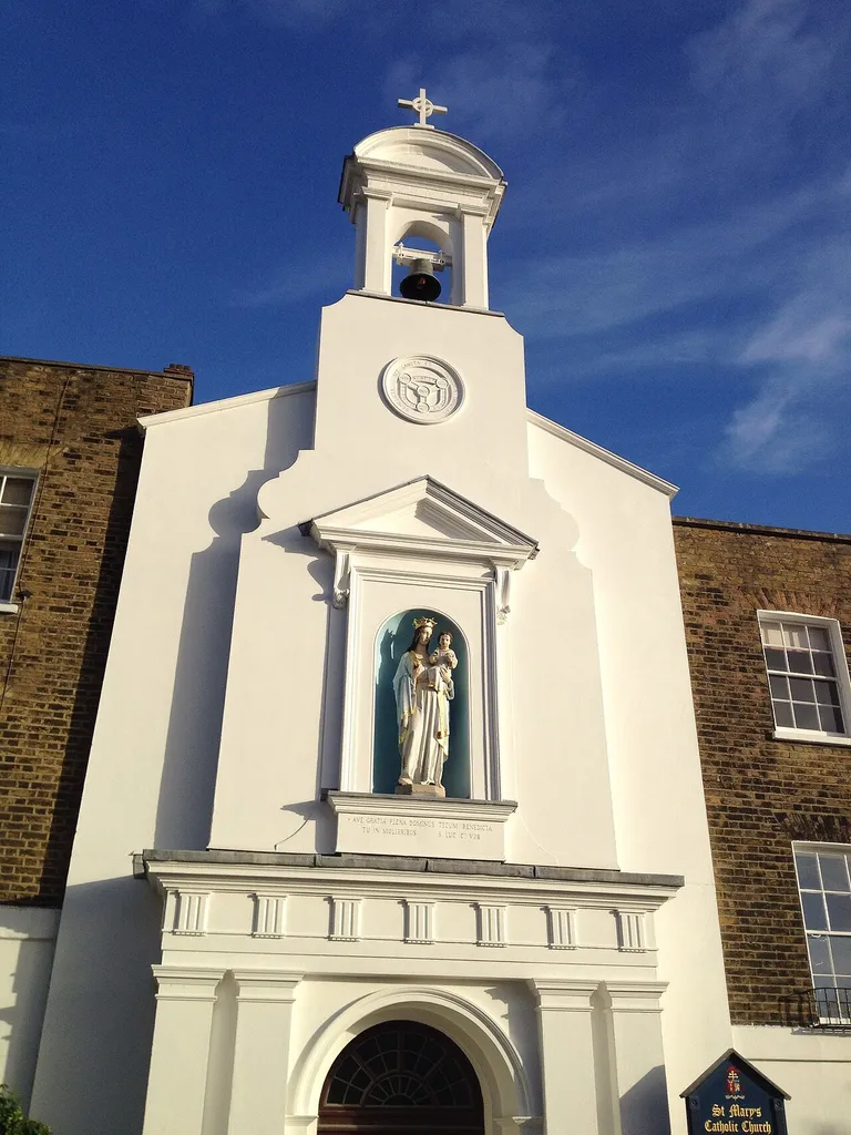 Facade of St. Mary's Church, Hampstead, London.