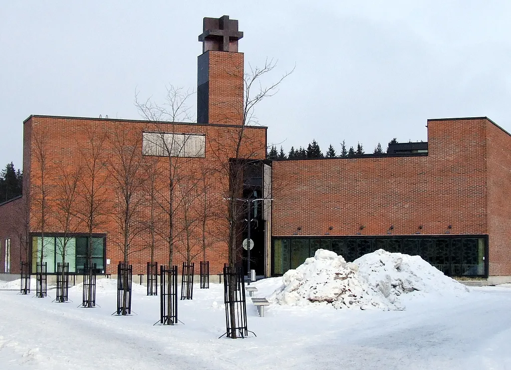 Saint Andrew Church in Kaakkuri neighborhood in Oulu, Finland. Completed in 2004, designed by Architects m3 Oy