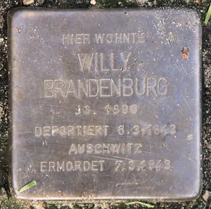 Stolperstein dedicated to Willy Brandenburg
