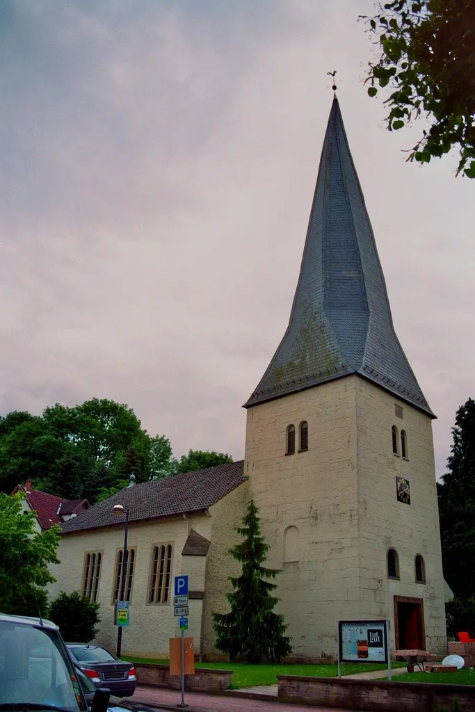 Lutheran church of Hausberge, Porta Westfalica-Hausberge, Kreis Minden-Lübbecke, North Rhine-Westphalia, Germany.