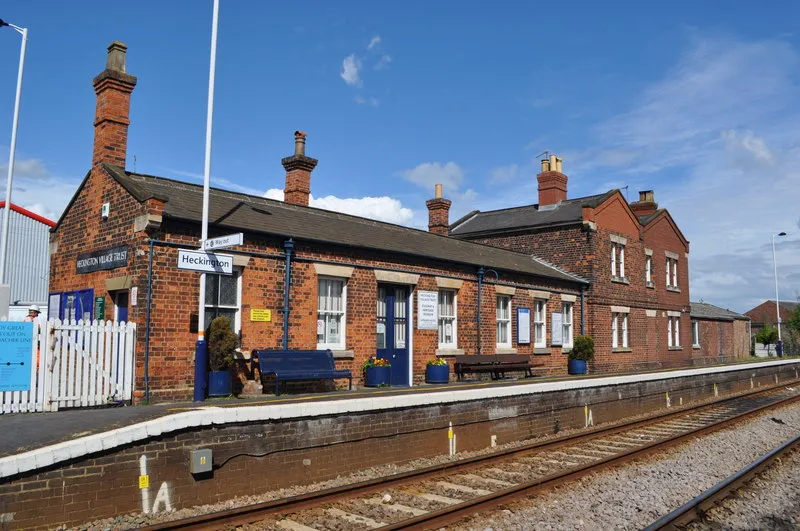 Heckington Railway Station, near to Heckington, Lincolnshire, Great Britain. The original 1849 railway station on the Grantham to Skegness line, now part of the Poacher line from Nottingham to Skegness. The railway sees hourly services and a few trains on a Sunday. Much of the route retains its signal boxes including Heckington. The railway station is now a museum open many days a year, sadly today wasn't one of them. <a href="https://www.geograph.org.uk/photo/2431430">TF1443 : Heckington Railway Station</a>