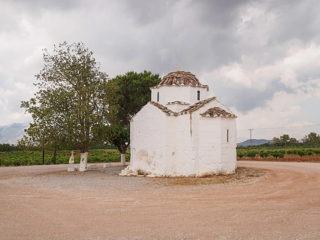 The small byzantine church of Panayia Varaba near Markopoulo, Attica.