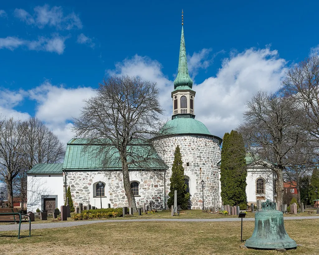 Bromma kyrka (church). The church Bromma kyrka is located at Gliavägen 100 in the Bromma district of Stockholm. It is one of the city's oldest buildings and is located west of Stockholm's inner city. The oldest parts of the church were built in the later 12th century as a fortress church, and the church is among Stockholm's oldest buildings. The roundhouse with the tower spire is the central part of the church. On the left is the medieval nave, on the right the chancel. The chancel was built in 1728 by Gabriel Stierncrona at Åkeshov, originally as the grave choir of the Stierncrona family. The Church belongs to Bromma Parish, Diocese of Stockholm, Church of Sweden.