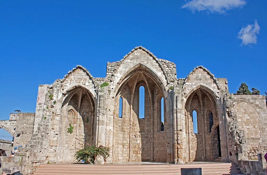 Church of the Virgin of the Burgh in the medieval city of Rhodes, Greece.