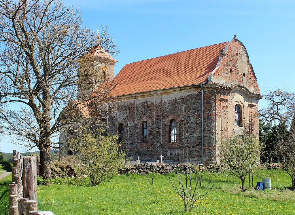 St. Laurence's church in Slavice village, part of Horní Kozolupy, Czech Republic