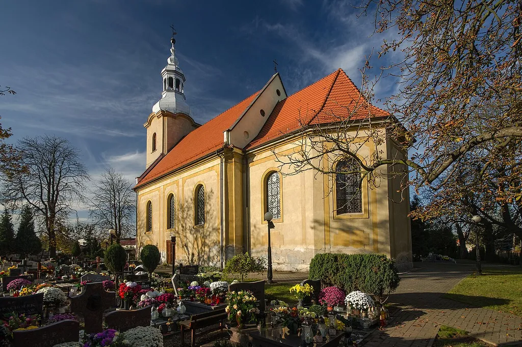 Dobrzykowice, kościół fil. p.w. Narodzenia NMP, 1753-1757