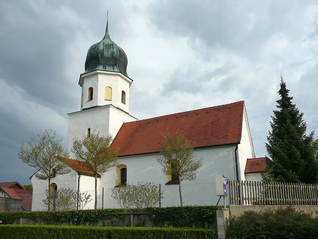 St. Andreas church in Biberg near Kipfenberg seen from N.