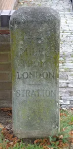 Milestone, London Road at TL2004743934