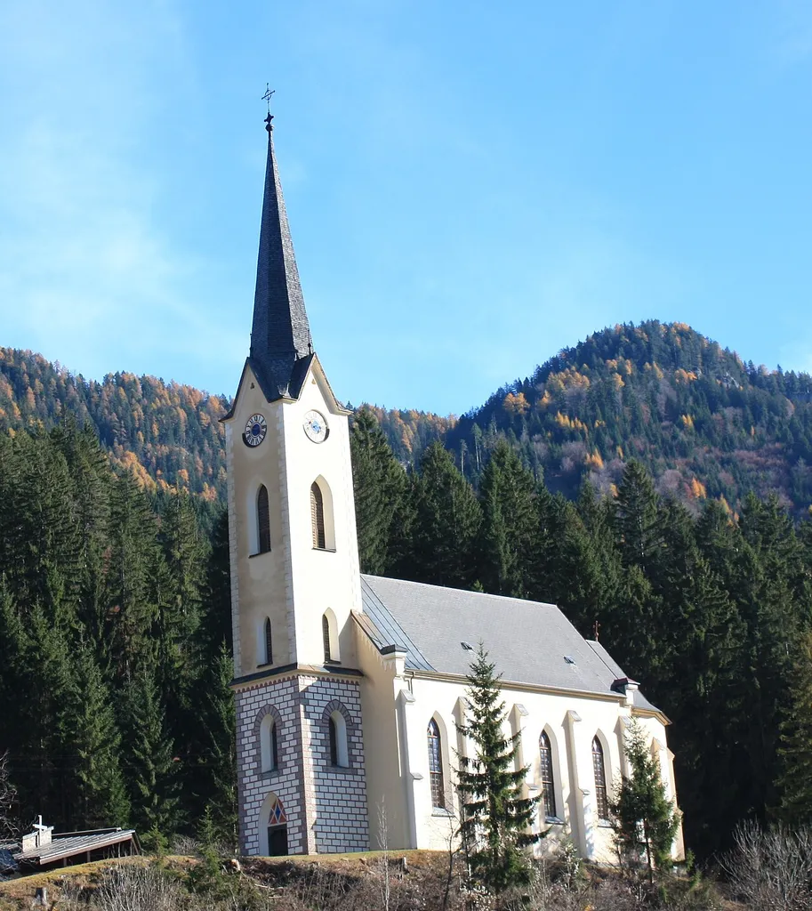 Lutherian church in the village Weißbriach in the community Gitschtal