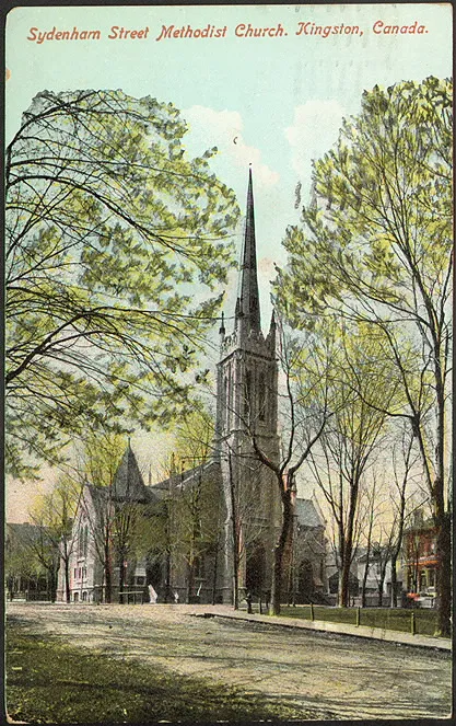 Postcard of Sydenham Street Methodist Church, Kingston, Canada. 5.5 x 3.5 inches.