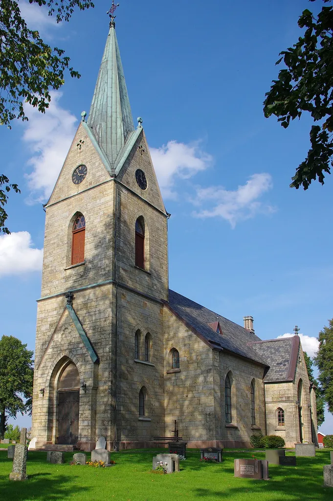 Synnerby kyrka (english:Synnerby church) in Västergötland and Skara municipality in Västragötaland county, Sweden.