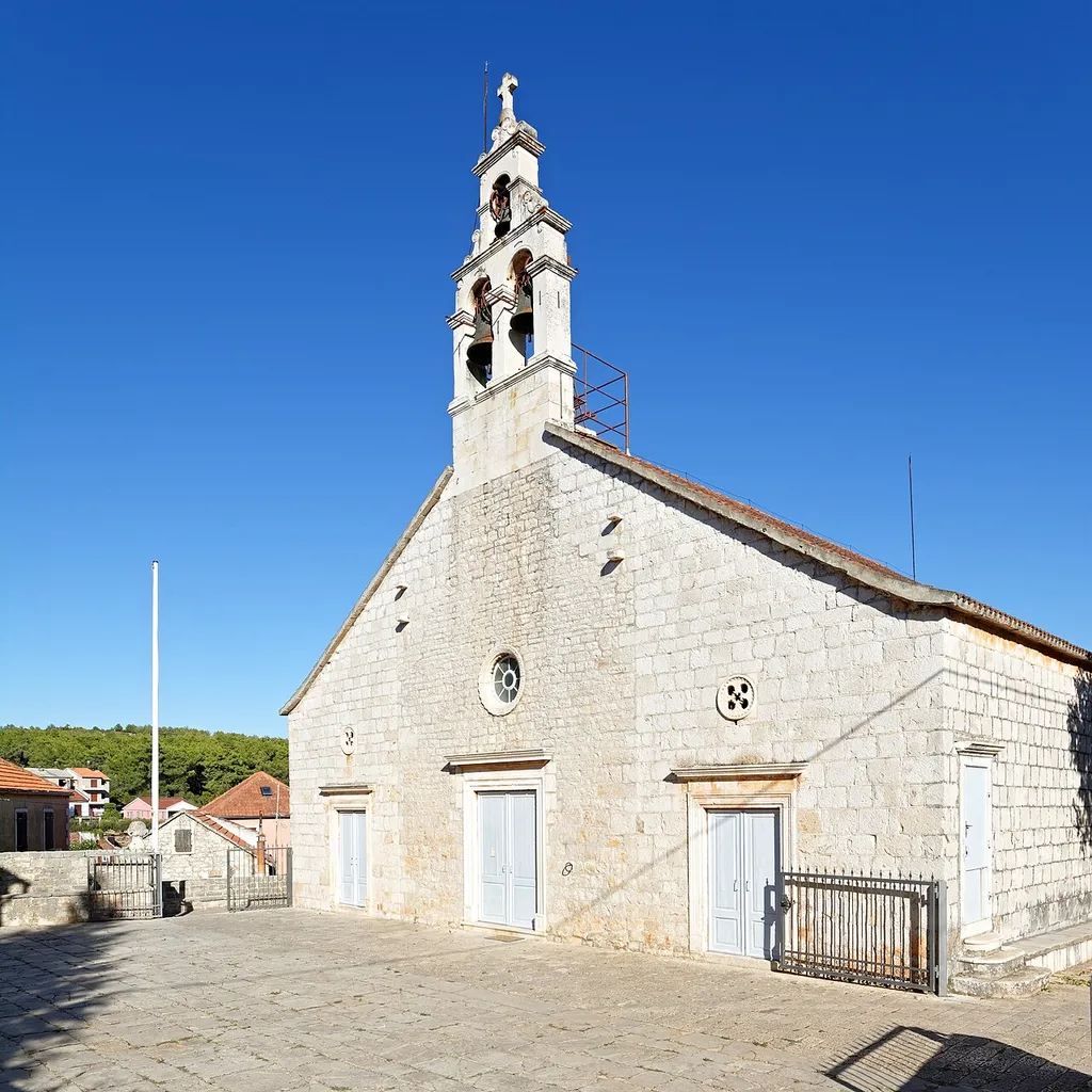 Church of St. Lovre, Vrboska, Hvar island, Croatia.