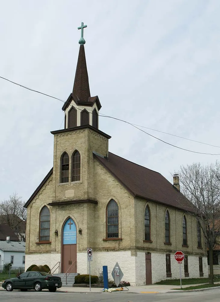 Salem Evangelical Church, Milwaukee, Wisconsin. National Register of Historic Places. Currently St. Michael's Ukrainian Catholic Church.