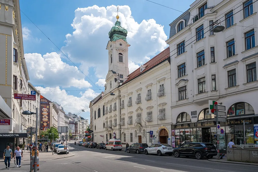"The Elisabethinenkirche (Church of St. Elizabeth) is a convent church located next to the convent and St. Elisabeth's Hospital in the 3rd Viennese district of Landstraße at Landstraßer Hauptstraße 4a." This media shows the protected monument with ObjektID 7780 in Austria. (Commons, de, Wikidata)