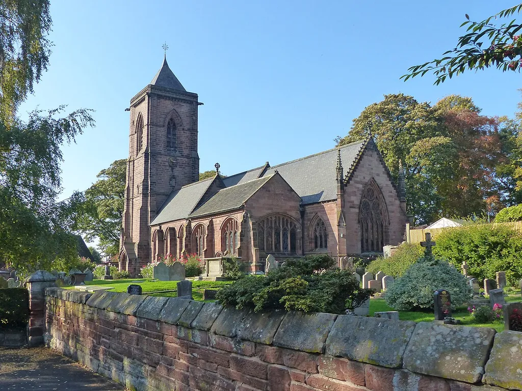 Grade II* listed church in Tarporley, Cheshire. .mw-parser-output .messagebox{margin:4px 0;width:auto;border-collapse:collapse;border:2px solid var(--border-color-progressive,#6485d1);background-color:var(--background-color-neutral-subtle,#fbfcff);color:var(--color-base,#202122);box-sizing:border-box;border-inline-start-width:8px}.mw-parser-output .messagebox.mbox-small{font-size:88%;line-height:1.25em}.mw-parser-output .mbox-warning,.mw-parser-output .mbox-speedy{border:2px solid var(--border-color-error,#b22222);background:var(--background-color-error-subtle,#ffdbdb);border-inline-start-width:8px}.mw-parser-output .mbox-serious,.mw-parser-output .mbox-delete,.mw-parser-output .mbox-stop{border:2px solid var(--border-color-error,#b22222);border-inline-start-width:8px}.mw-parser-output .mbox-issue,.mw-parser-output .mbox-content{border:2px solid #f28500;background:var(--background-color-warning-subtle,#ffe);border-inline-start-width:8px}.mw-parser-output .mbox-query,.mw-parser-output .mbox-style{border:2px solid #f4c430;background:var(--background-color-warning-subtle,#ffe);border-inline-start-width:8px}.mw-parser-output .mbox-shit{border:2px solid #960;border-inline-start-width:8px}.mw-parser-output .mbox-license{border:2px solid #88a;border-inline-start-width:initial}.mw-parser-output .mbox-legal{border:2px solid var(--border-color-notice,#666);background:var(--background-color-base,#fff);border-inline-start-width:8px}.mw-parser-output .mbox-honor{border:2px solid #ca3;background:var(--background-color-warning-subtle,#fcf4db);border-inline-start-width:8px}.mw-parser-output .mbox-growth{border:2px solid #8d4;background:var(--background-color-success-subtle,#d5fdf4);border-inline-start-width:8px}.mw-parser-output .mbox-move{border:2px solid #93c;border-inline-start-width:8px}.mw-parser-output .mbox-protection,.mw-parser-output .mbox-message{border:2px solid var(--border-color-base,#aaa);border-inline-start-width:8px}.mw-parser-output .messagebox .mbox-text{border:no