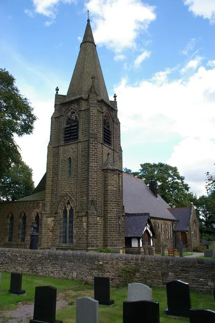 St John the Evangelist's parish church, Read, Lancashire, seen from the west