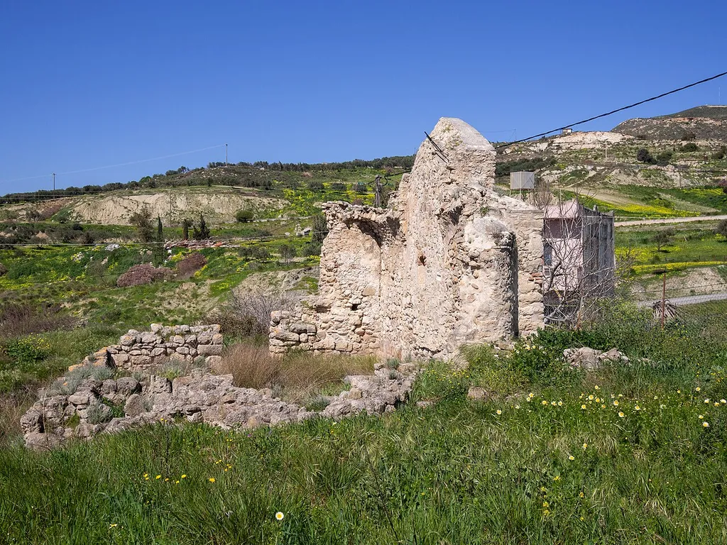 The ruins of the byzantine church dedicated to the the holy Trinity in Ligortinos.