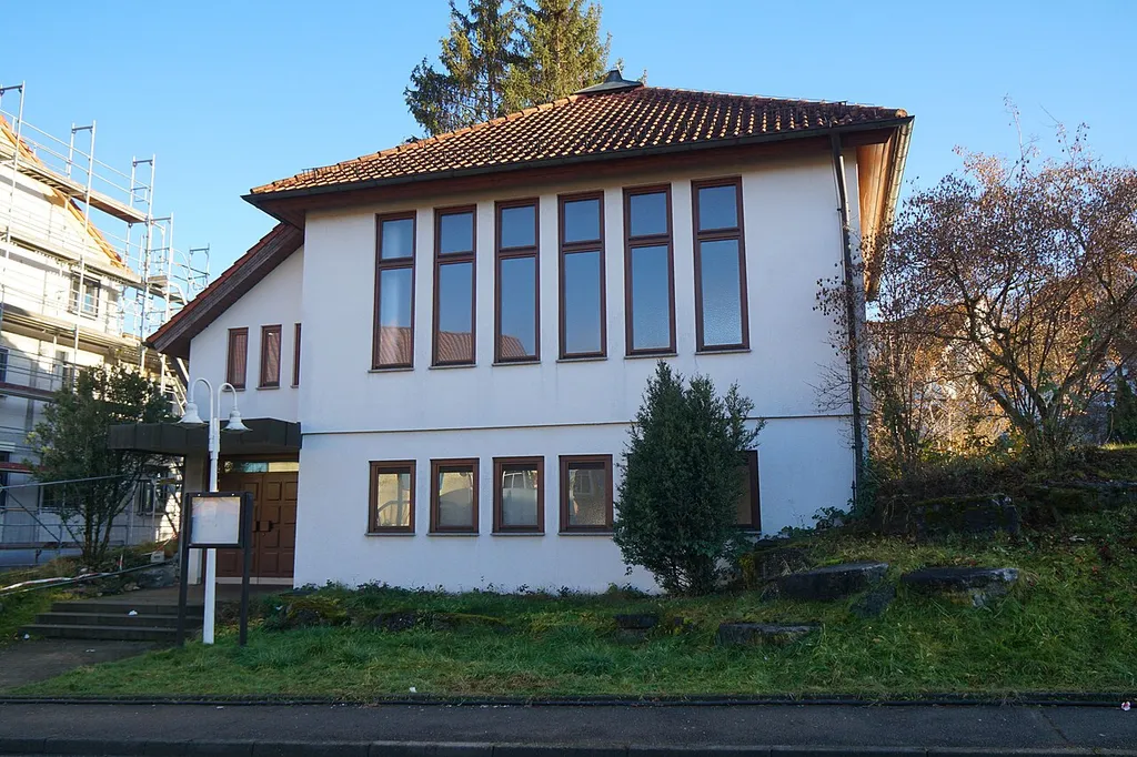 Ehemalige Neuapostolische Kirche Sindelfingen-Darmsheim. Die Kirche wurde 2017 deaktiviert.
