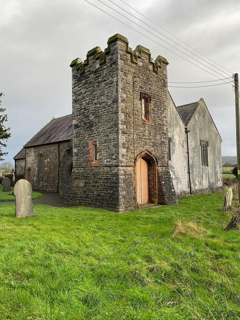 Llanegwad church. Church of St Egwad, a minor 7th century Welsh Saint.