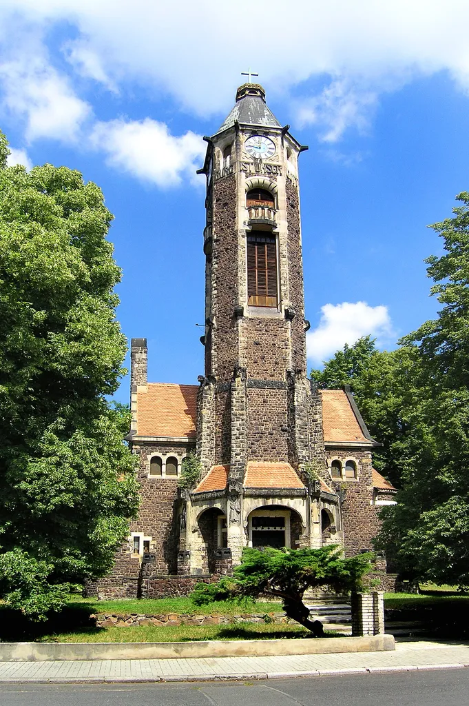 Evangelic church in Hrob town, Czech Republic