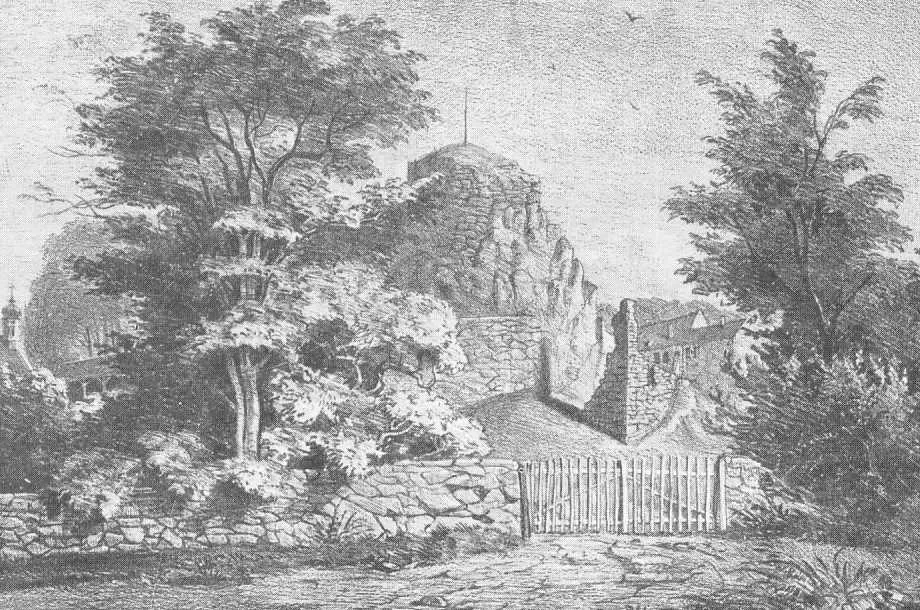 Burgruine Konstein bei Wellheim, Litograhie von 1835