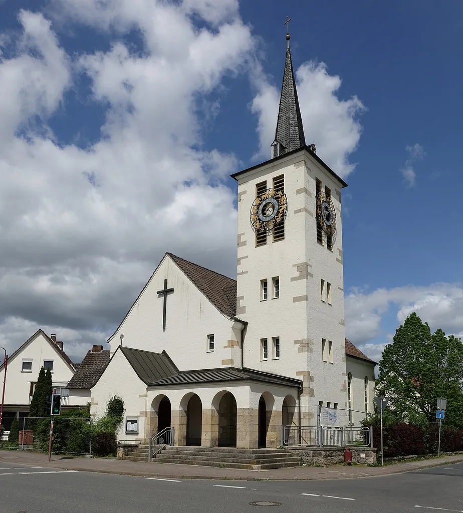 The Evangelical Lutheran Church of Peace in Kreiensen, Germany. The building, constructed in 1935, has been closed since May 2021 due to the risk of collapse.