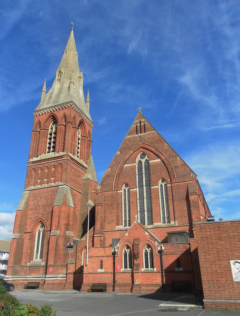 St Saviour's Church, South Street, Eastbourne, East Sussex, England. An Anglican church in the town centre. Listed at Grade II* by English Heritage (NHLE Code 1190569)