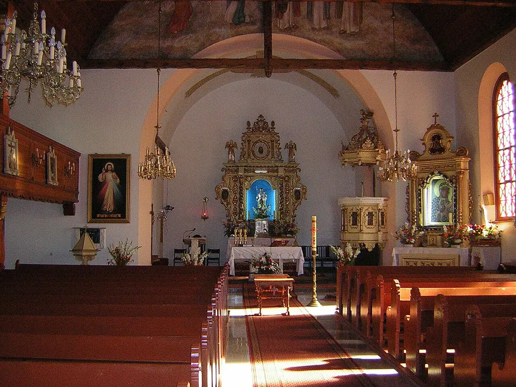 Ruszkowo - wnętrze dawnego kościoła ewangelickiego, obecnie rzymskokatolickiego parafialnego p.w. św. Józefa, 1686, 1910